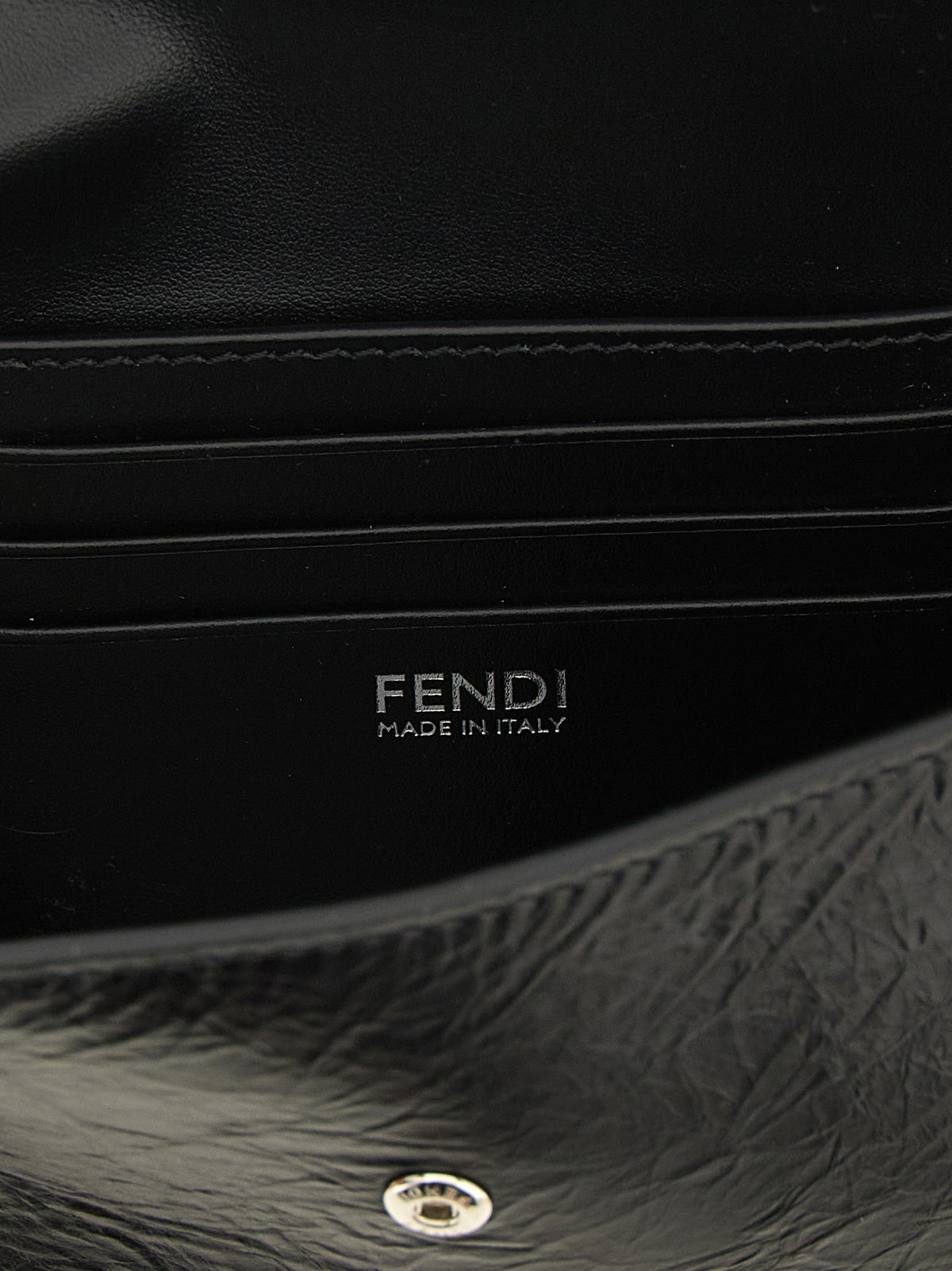 Fendi Schwarzer Kalbsleder-Kartenetui – Ansicht 4 | Arca Lucia