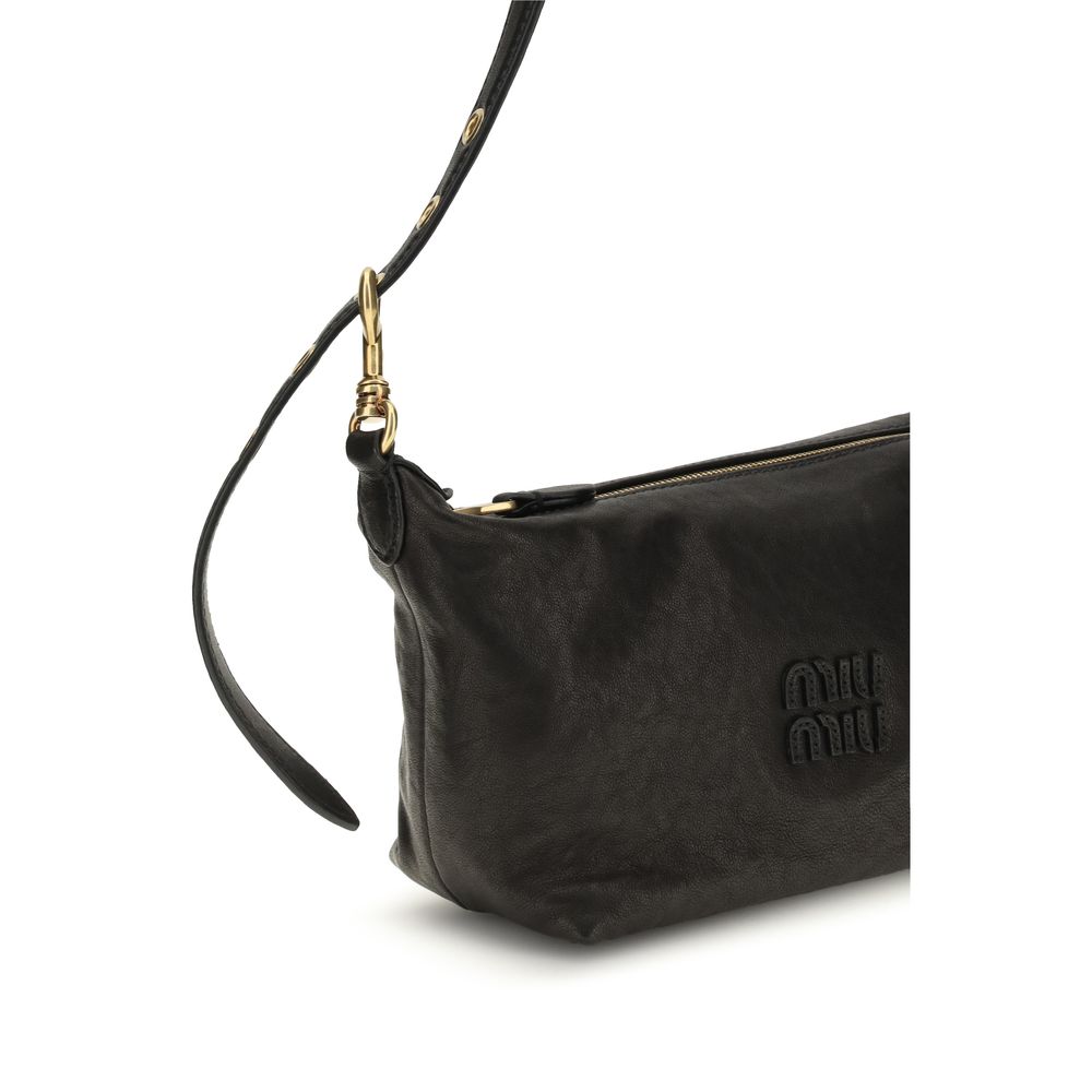 Miu Miu Schwarze Schultertasche aus Wildleder – Produktansicht 4 | Arca Lucia