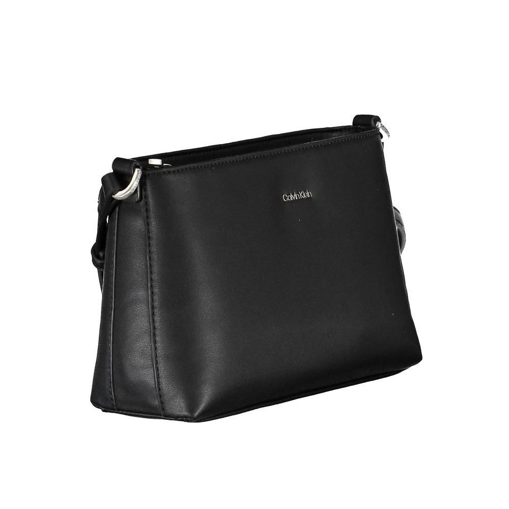 Calvin Klein Borsa a spalla nera in poliestere riciclato