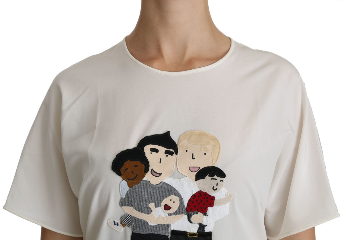 Dolce & Gabbana #DGFamily Blusa Bianca con Patch in seta