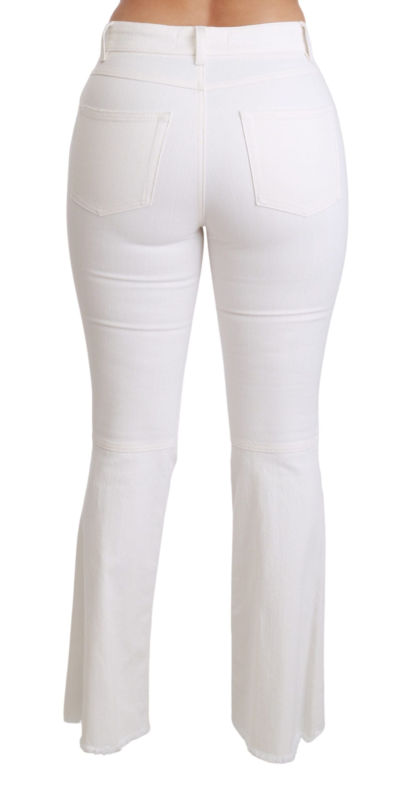 Dolce & Gabbana Weiße Herz-Hose aus Stretch-Baumwolle