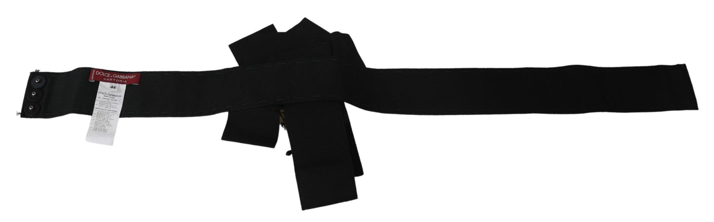 Dolce & Gabbana Schwarzer Kristall Brosche Breiter Wai SATORIA Gürtel