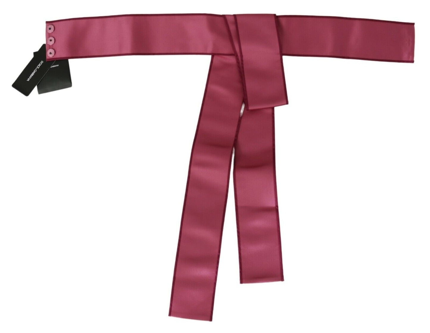 Dolce & Gabbana Pinker breiter Taillengürtel aus 100% Seide mit 3-Knopf-Verschluss