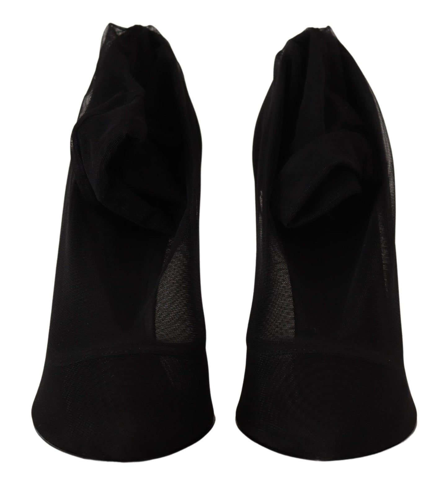 Dolce & Gabbana Schwarz Tüll Stretch Stiefel Pumps Schuhe