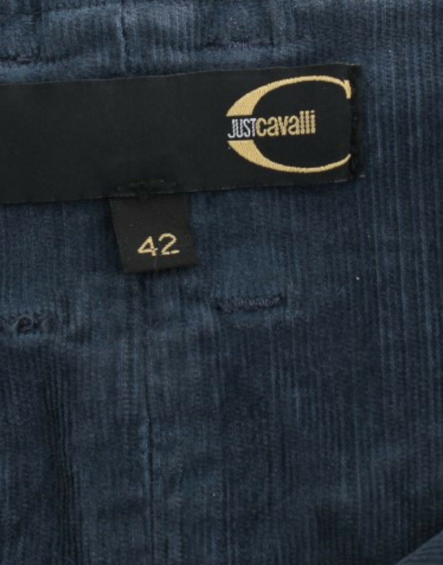 Cavalli Blauer Bleistiftrock aus Kord