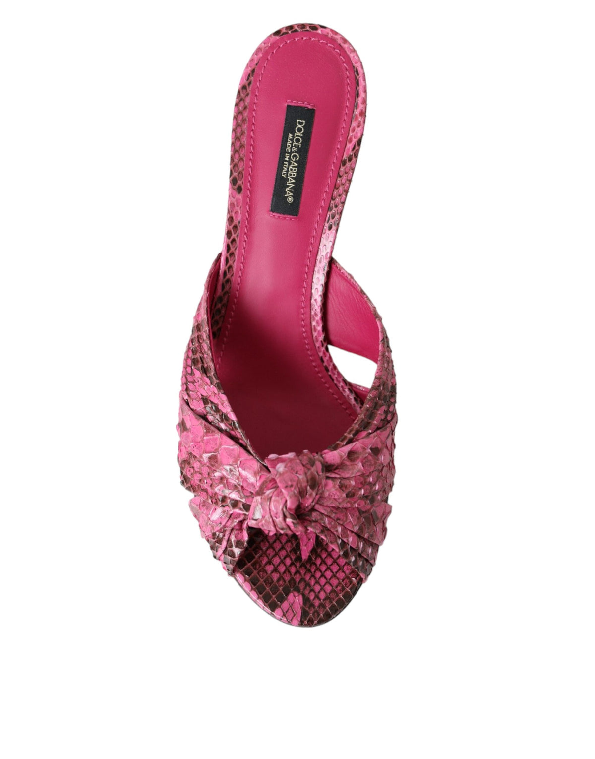 Dolce & Gabbana Rosa Kitten-Heel-Sandalen aus Pythonleder