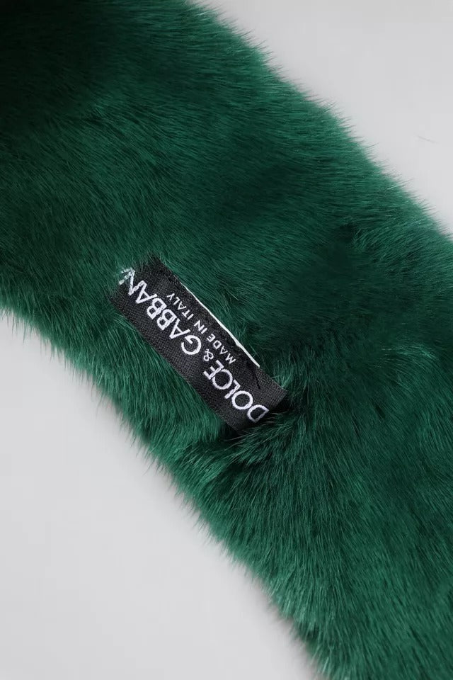 Dolce & Gabbana Grüner Nerz Pelz Kragen Frauen Hals Wrap Schal