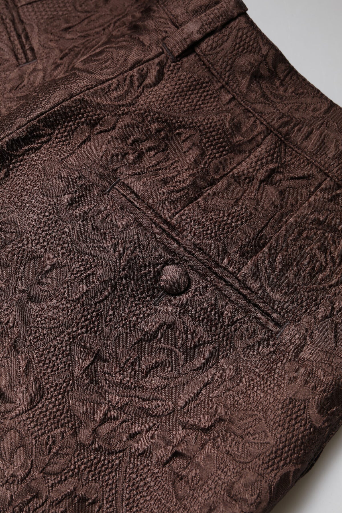 Dolce & Gabbana Braune Brokat-Minishorts mit Blumenmuster