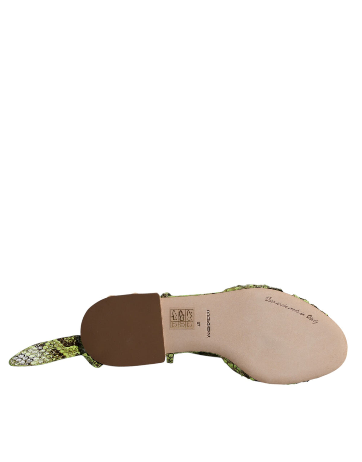 Dolce & Gabbana Grüne Ankle-Wrap Sandalen aus Pythonleder