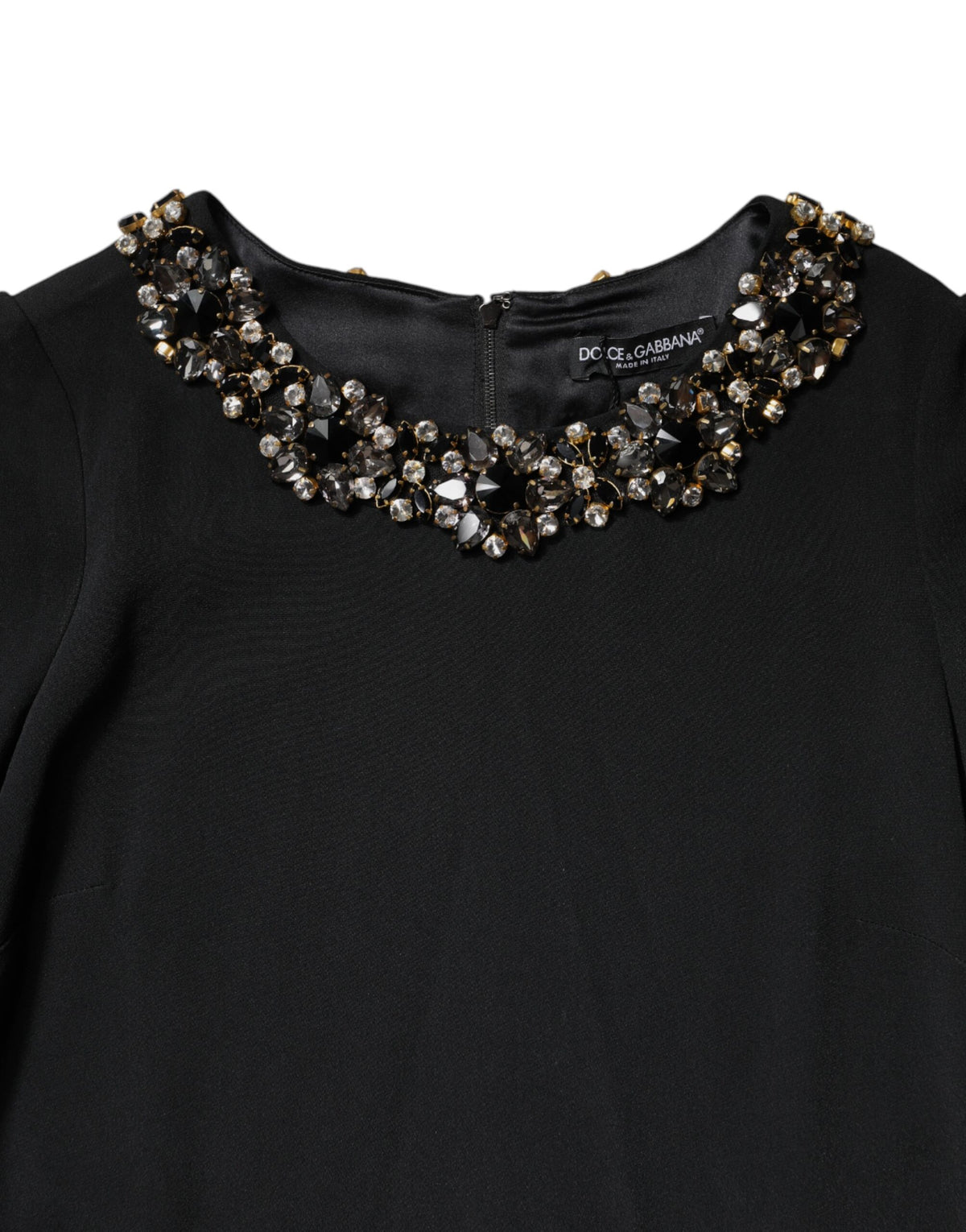 Dolce & Gabbana Schwarzes A-Linien-Minikleid mit Kristallbesatz