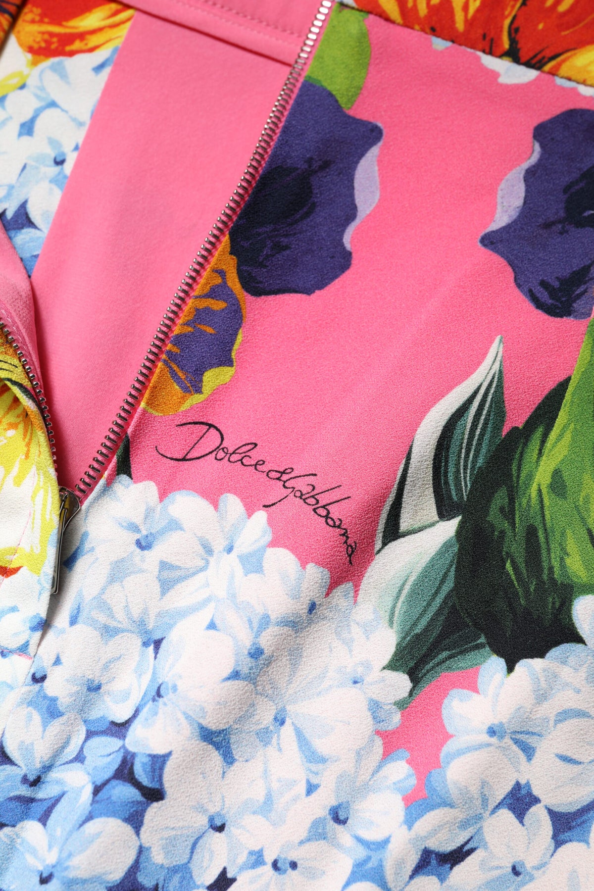 Dolce & Gabbana Mehrfarbiger High-Waist Midi-Bleistiftrock mit Blumenprint