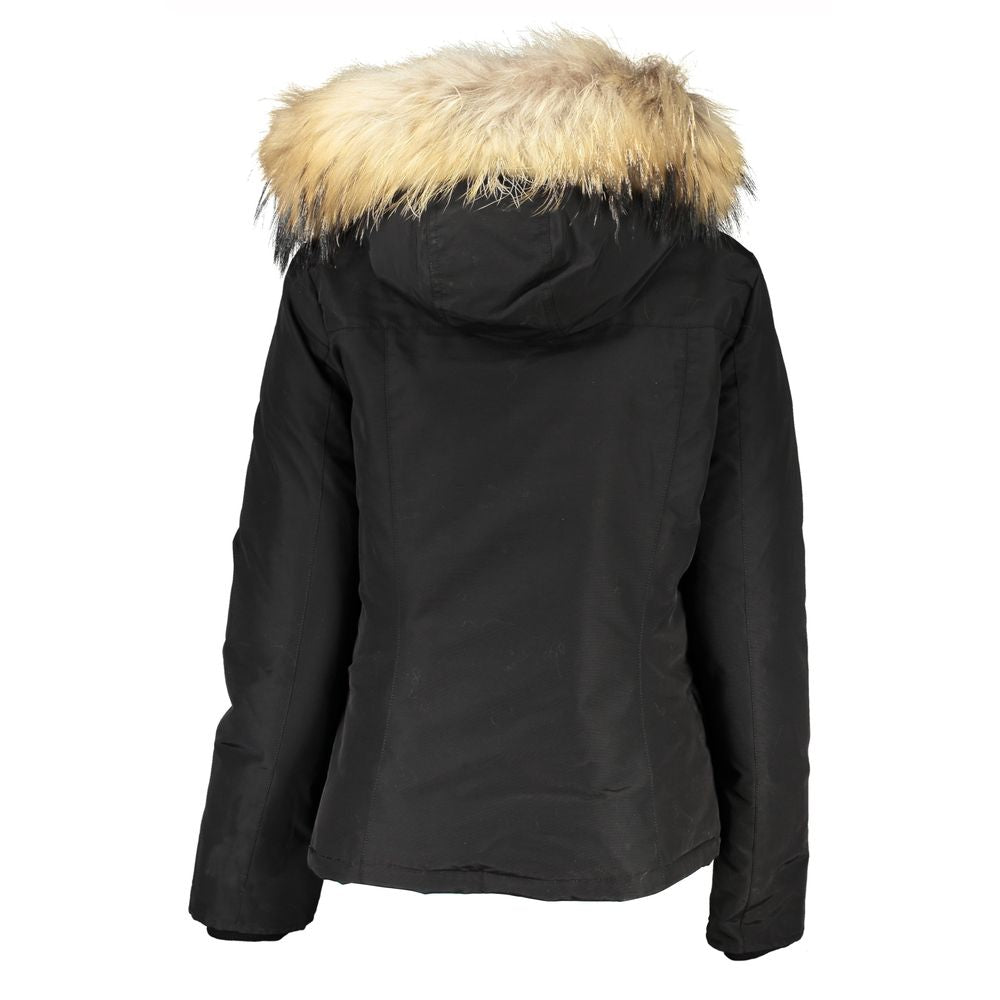 Woolrich schwarze Kapuzenjacke aus Baumwolle – Produktansicht 2 | Arca Lucia