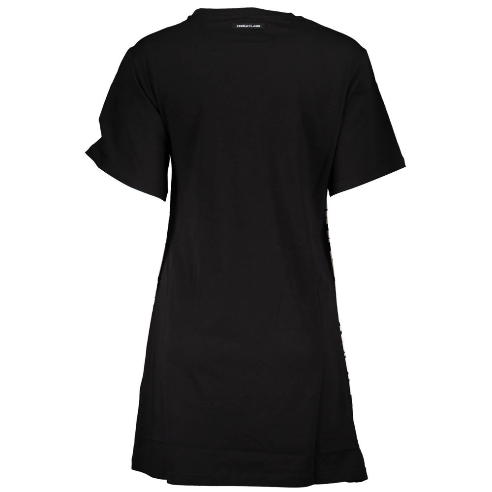 Cavalli Class Schwarzes Baumwoll-Freizeitkleid