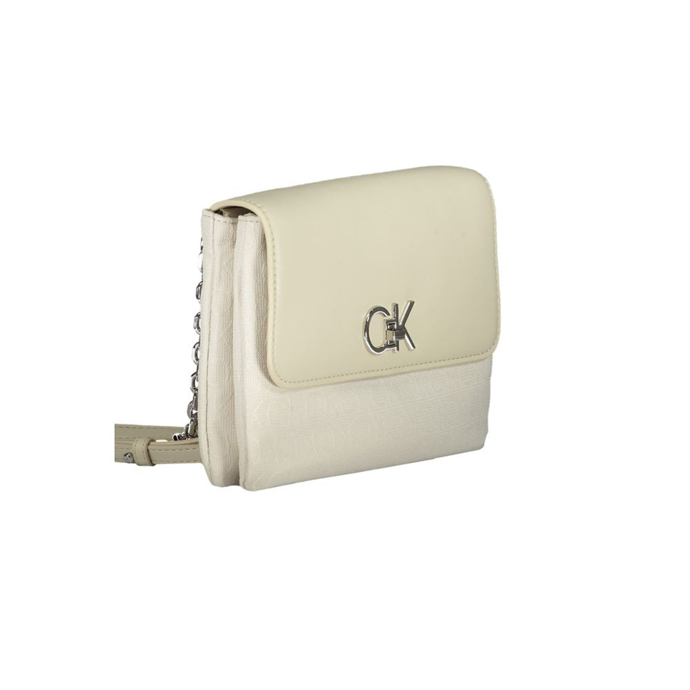 Calvin Klein Beigefarbene Polyester-Handtasche