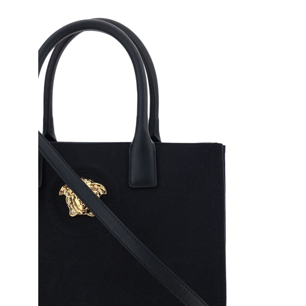 Versace Schwarze Baumwoll-Umhängetasche