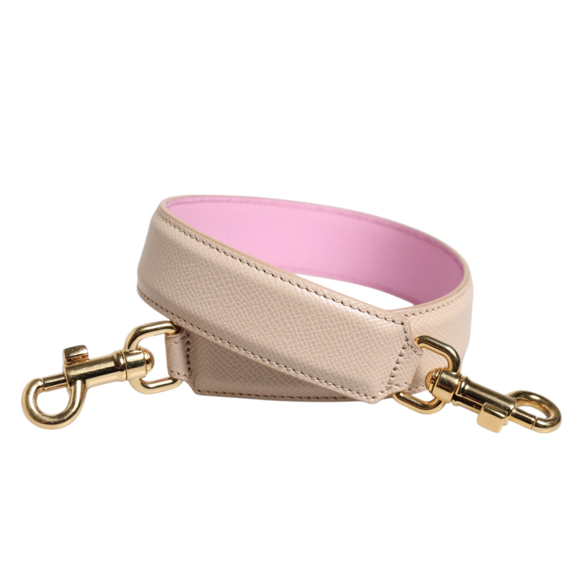 Dolce & Gabbana Tracolla in Pelle Rosa e Beige