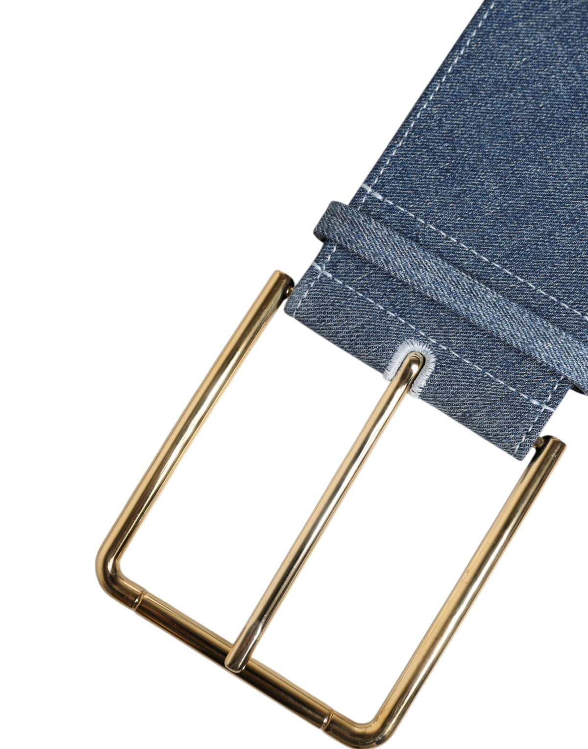 Dolce & Gabbana Cintura con fibbia, colore blu, in cotone e denim