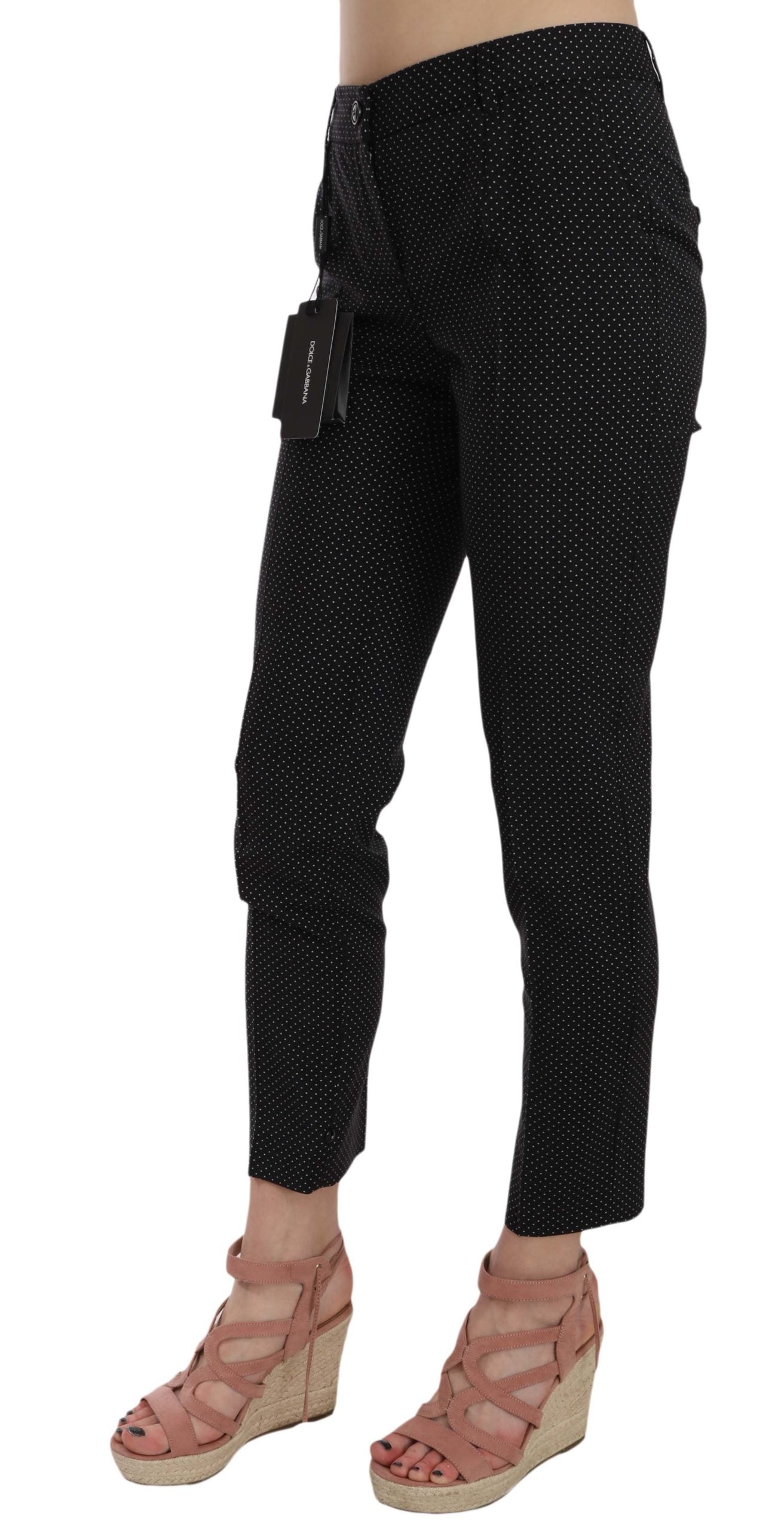 Dolce & Gabbana Polka Dot Slim Capri Hose Tapered Pants