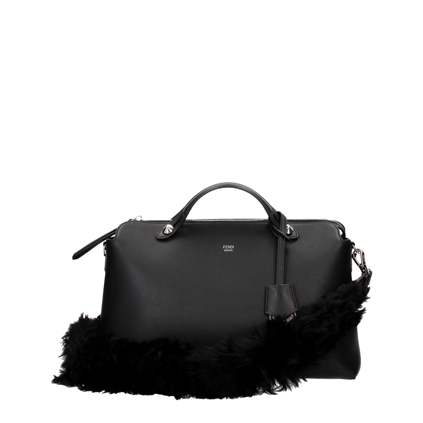 Fendi Schwarze Leder Umhängetasche