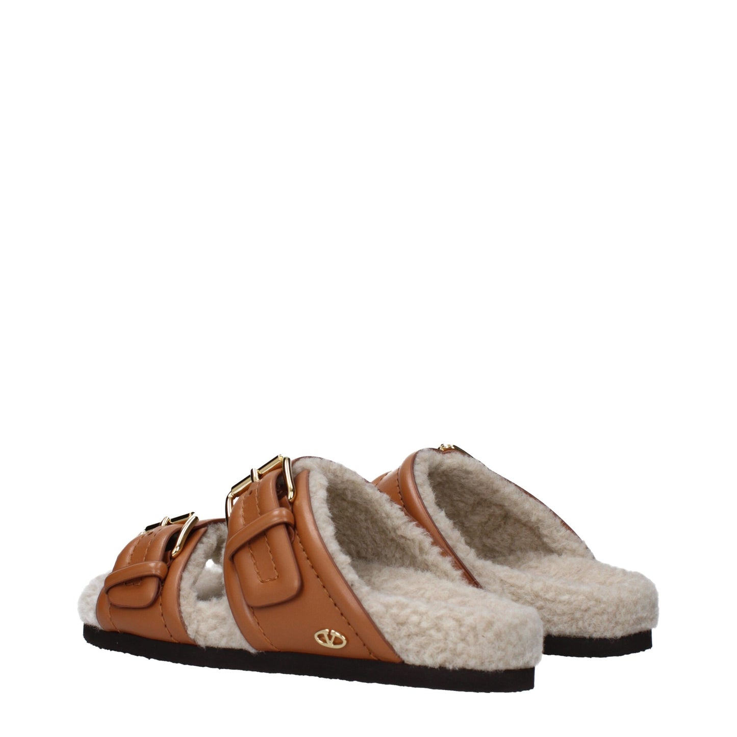 Valentino Garavani Braune Leder-Slipper
