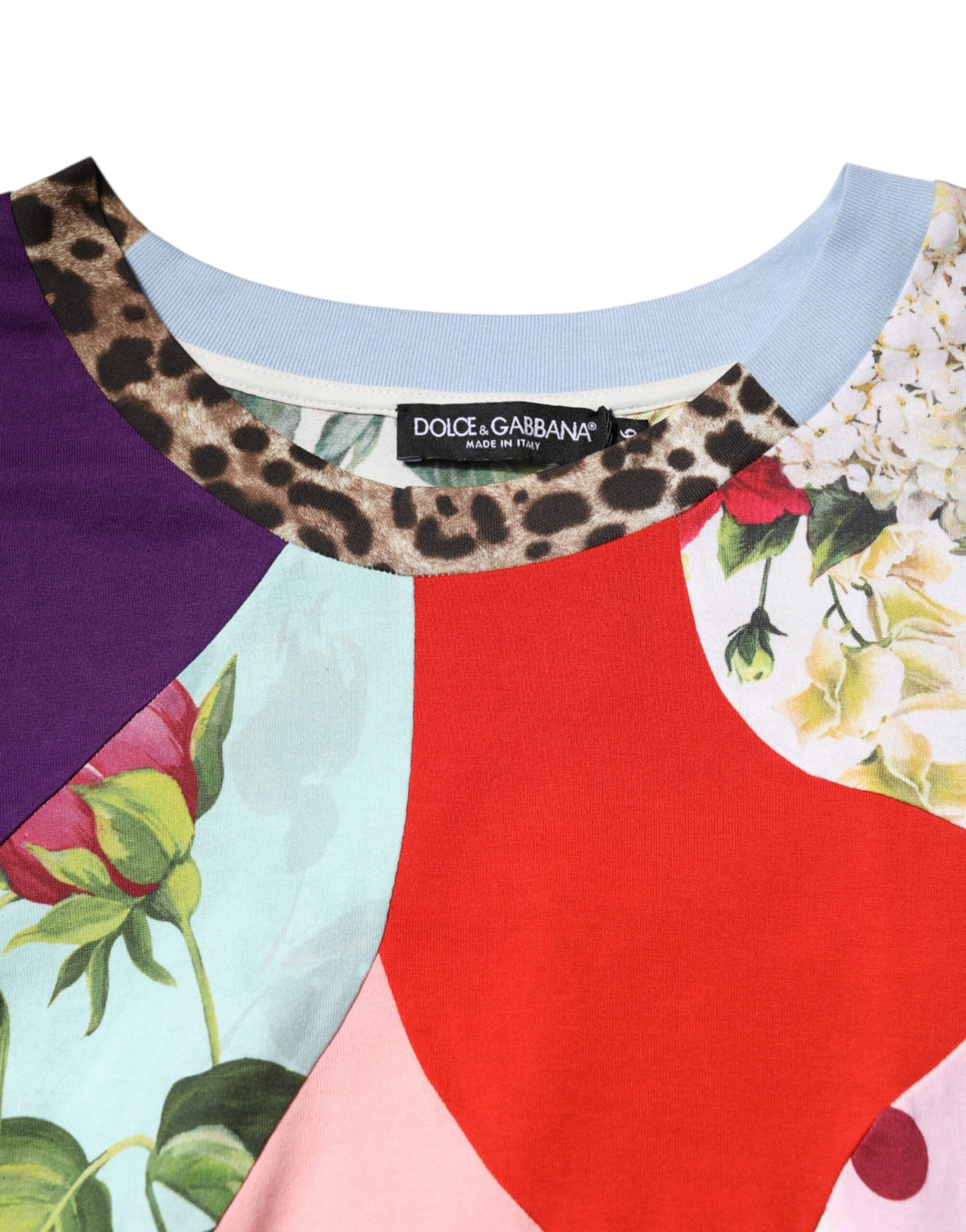 Dolce & Gabbana Multicolor Patchwork-Baumwoll-Seidenbluse Top