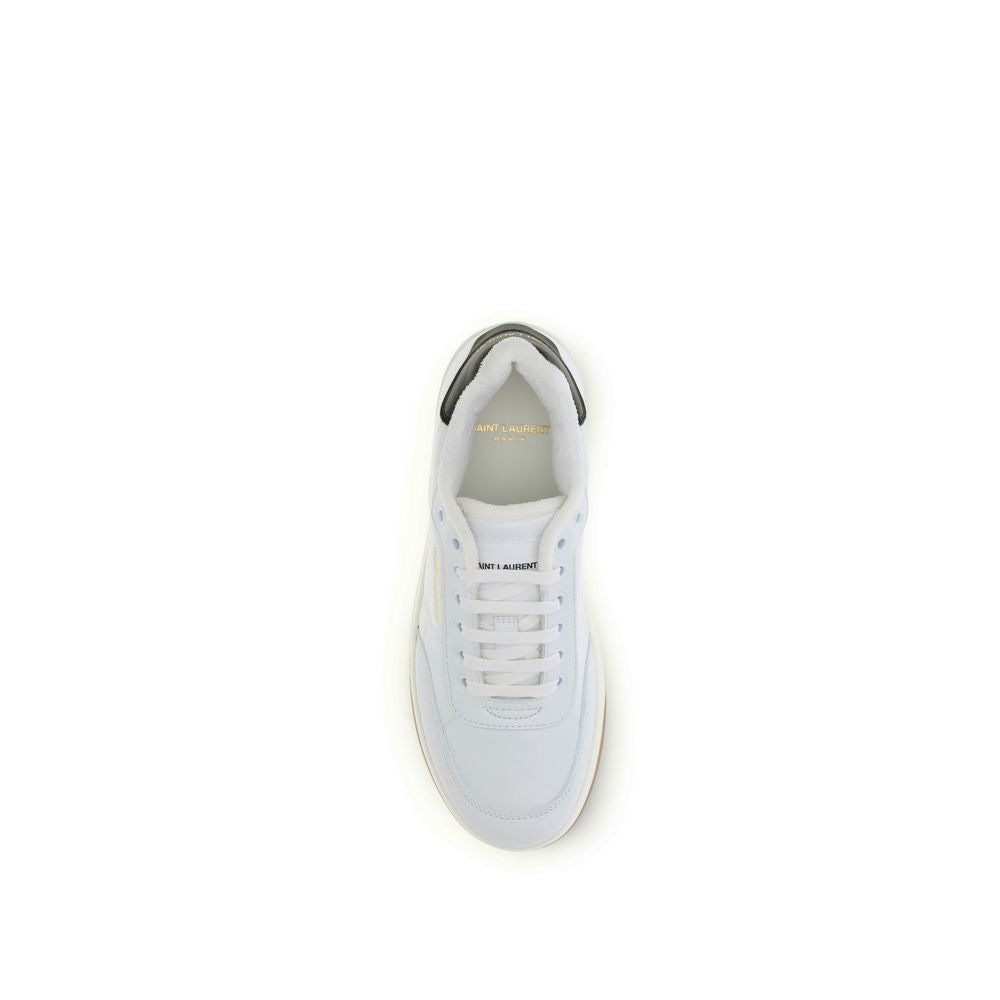 Saint Laurent Weiße Low-Top-Sneaker aus Kalbsleder Bos Taurus