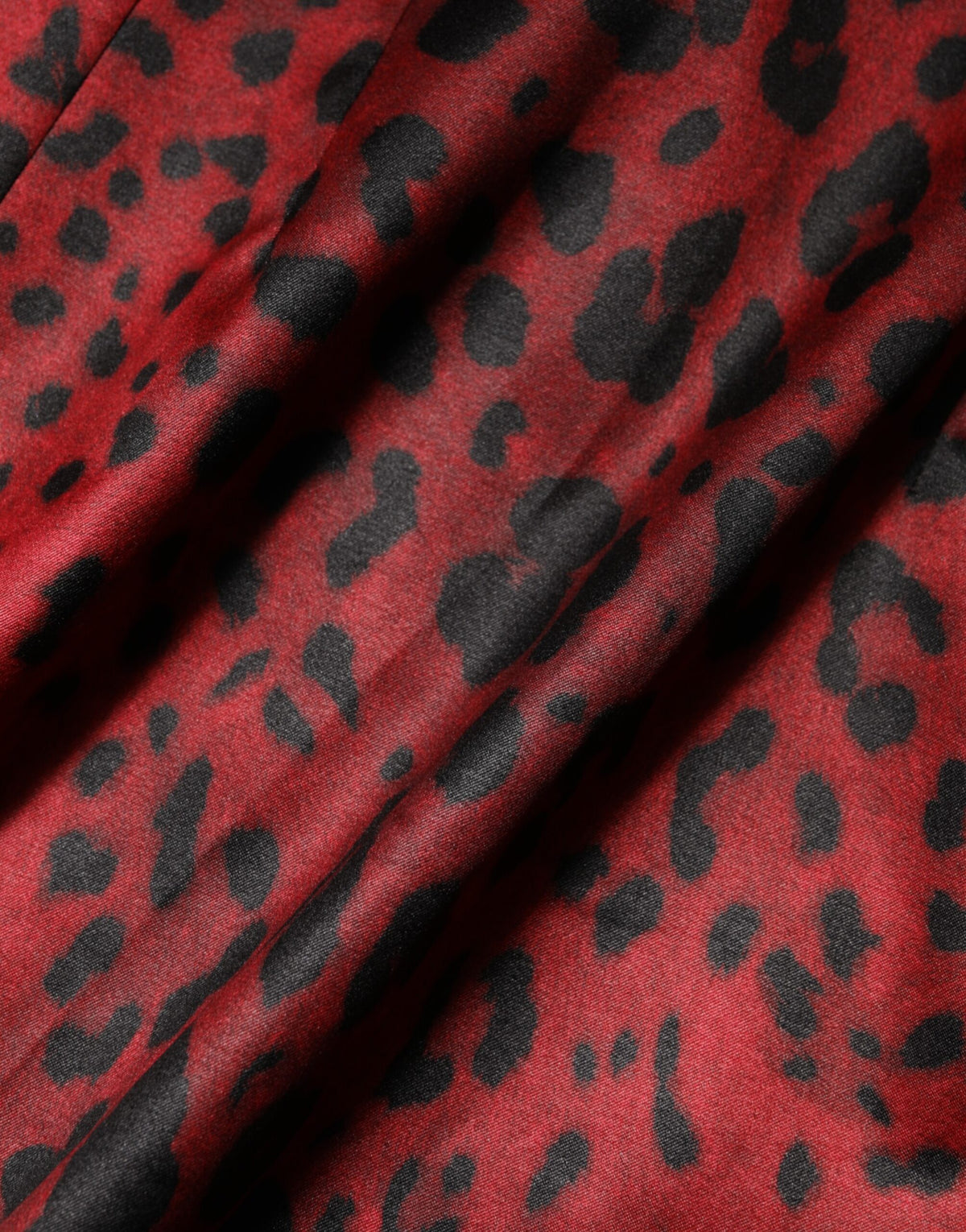 Dolce & Gabbana Red Leopard Sheath Dress with Long Sleeves