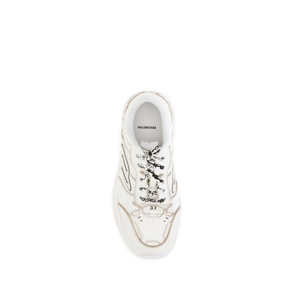 Balenciaga Weiße Kalbsleder Bos Taurus Athletic Sneaker