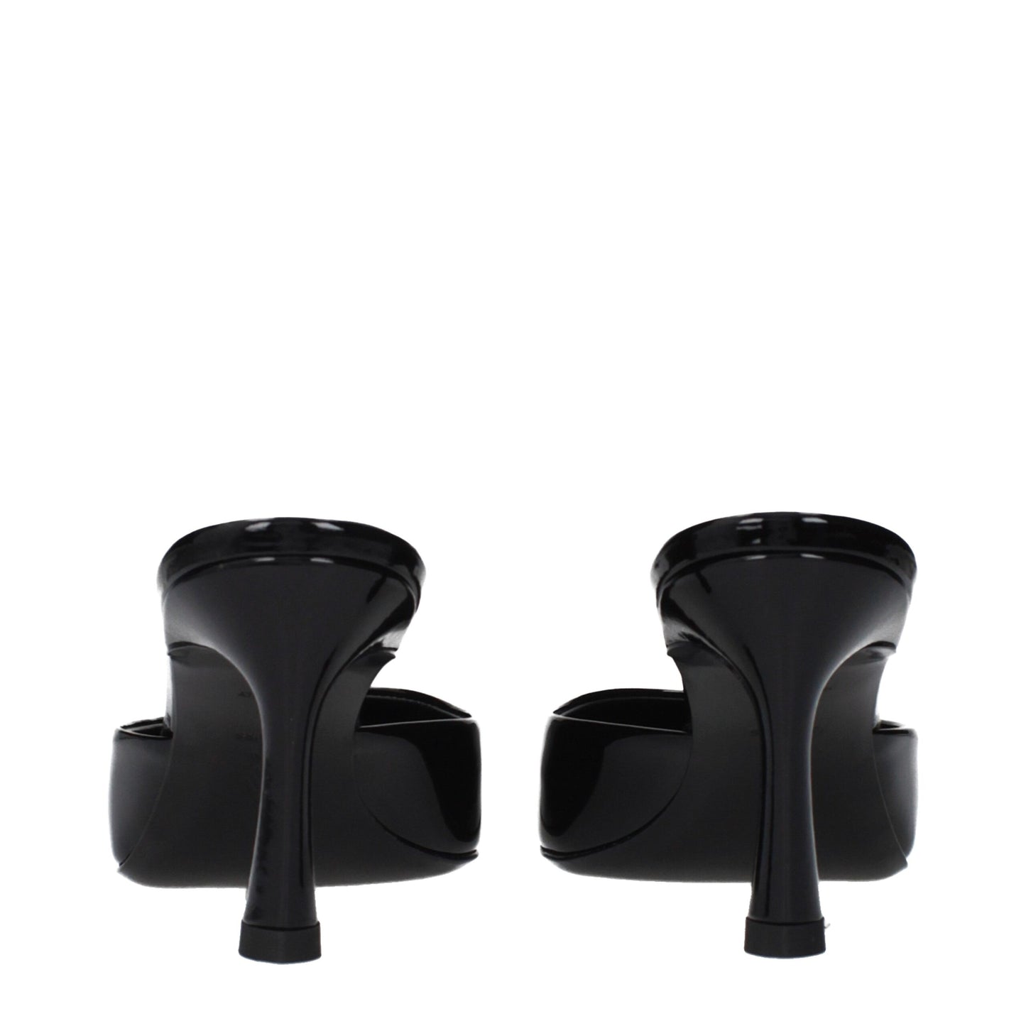 The Attico Schwarze flache Sandalen aus Leder