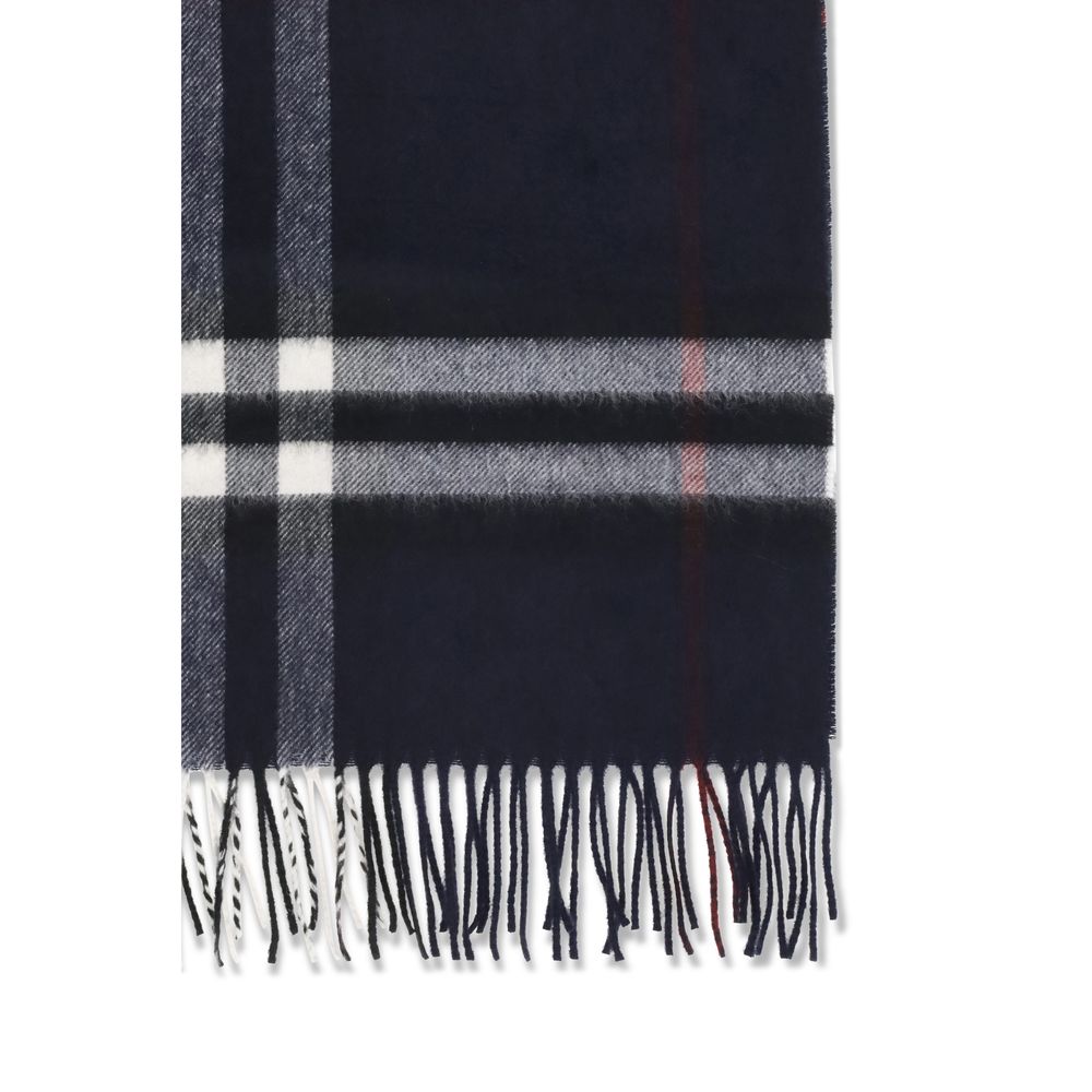 Burberry Sciarpa blu a quadri in cashmere