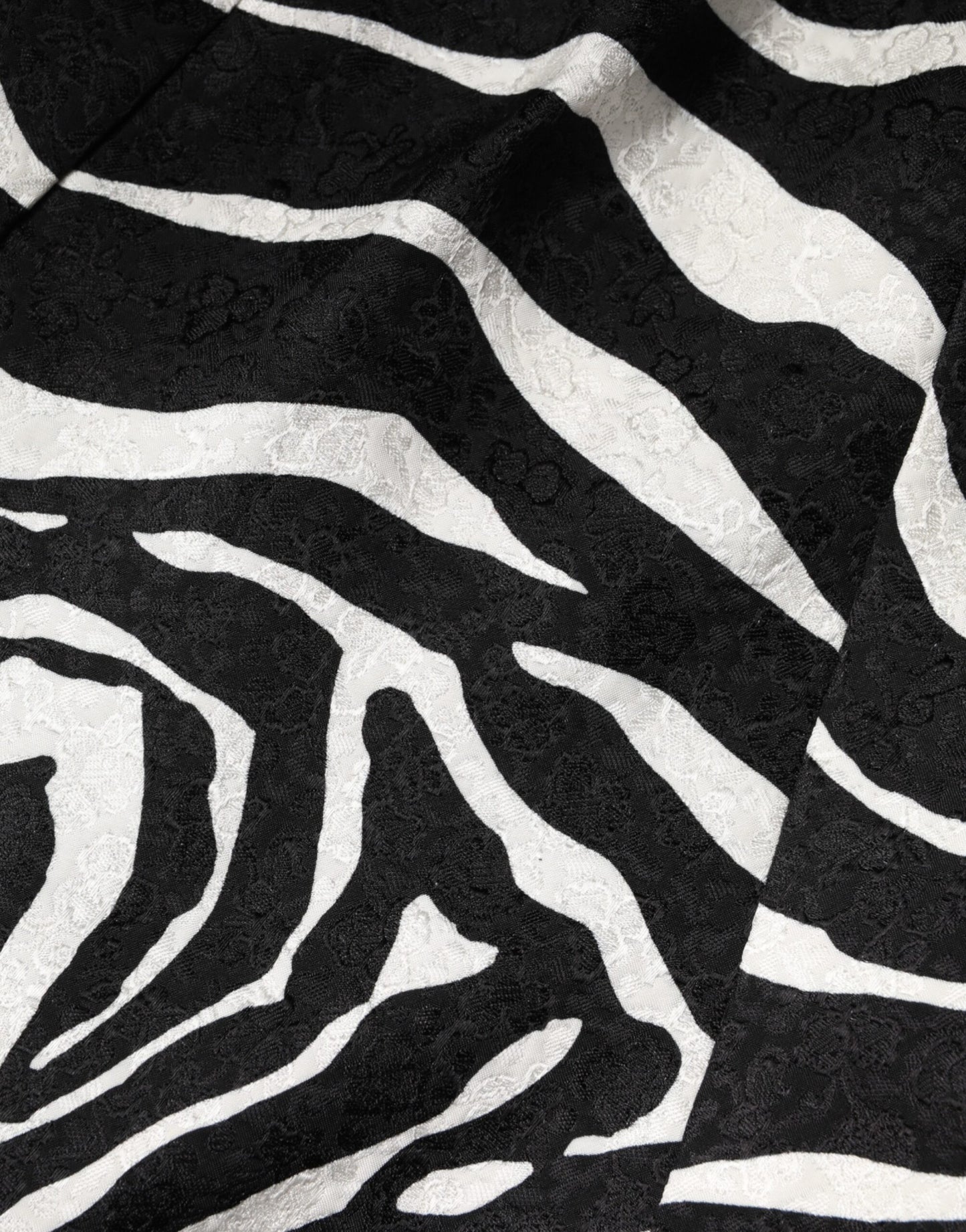 Dolce & Gabbana Ärmelloses A-Linien-Kleid in Schwarz-Weißem Zebra-Print