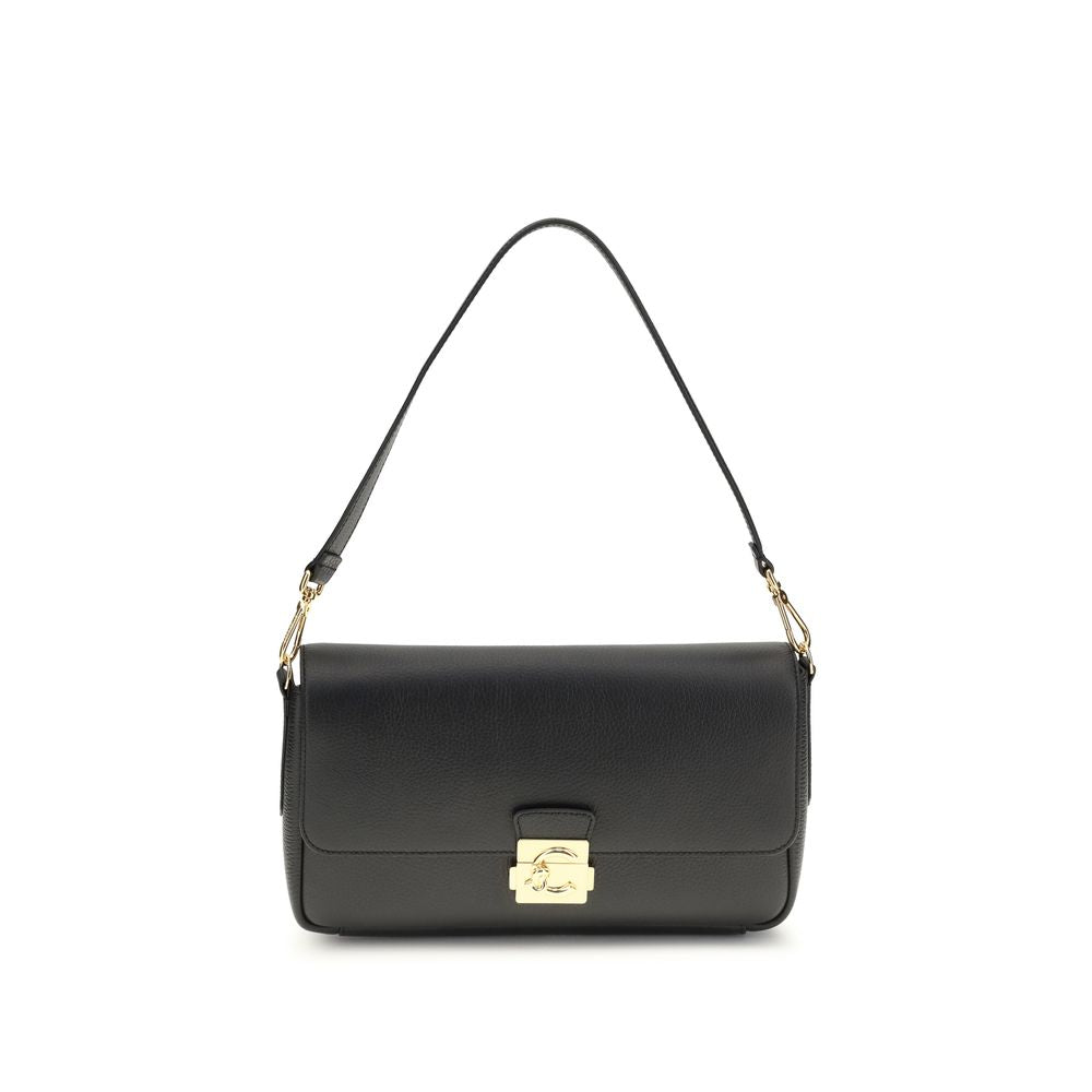 Coccinelle C-Me Lock – schwarze Lederschultertasche unter 500 €
