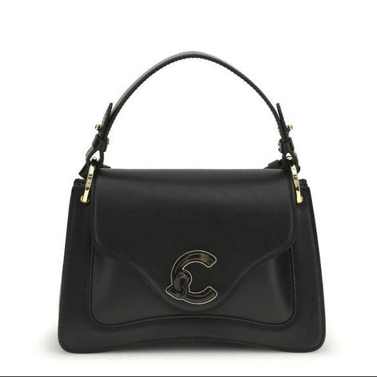 Coccinelle Schwarze Bos Taurus Kalbsleder Schultertasche