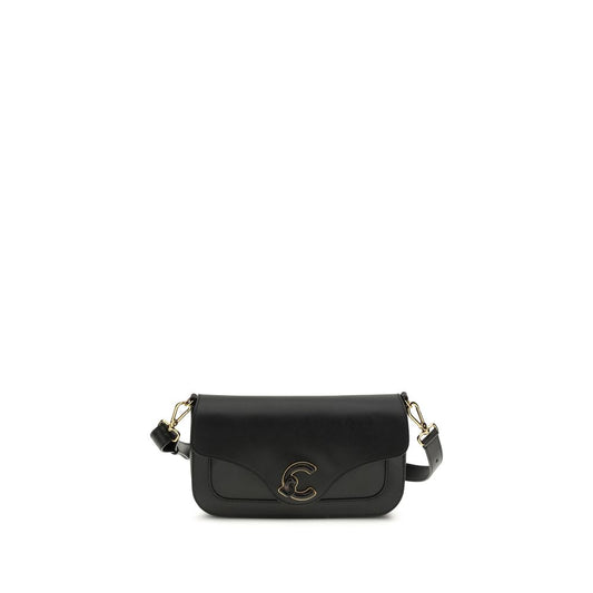Coccinelle Schwarze Bos Taurus Kalbsleder Schultertasche