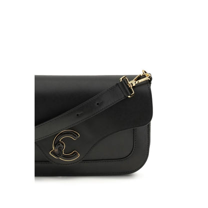 Coccinelle Schwarze Bos Taurus Kalbsleder Schultertasche