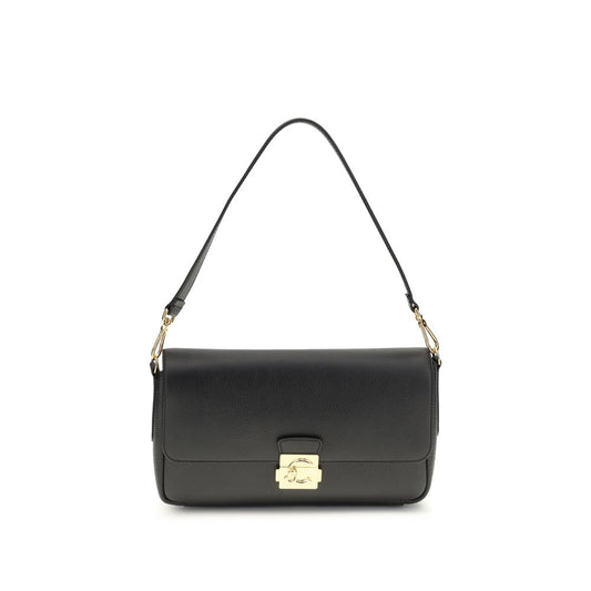 Coccinelle Schwarze Bos Taurus Kalbsleder Schultertasche