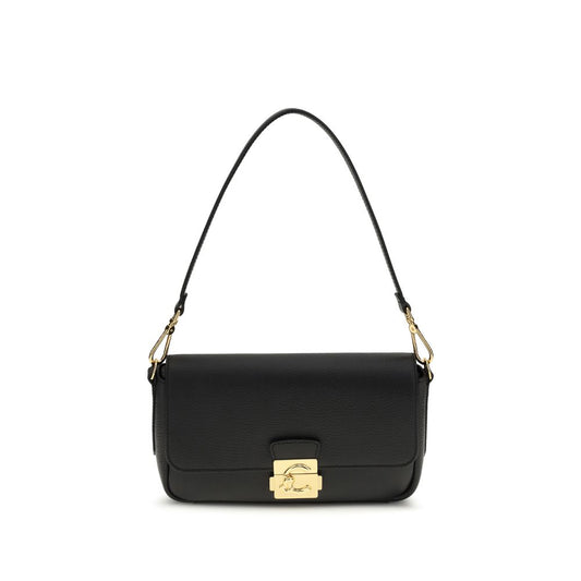 Coccinelle Schwarze Bos Taurus Kalbsleder Schultertasche
