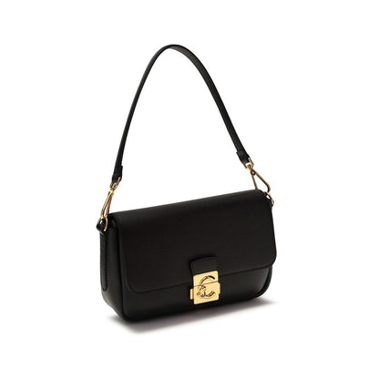 Coccinelle Schwarze Bos Taurus Kalbsleder Schultertasche