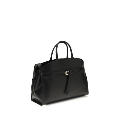 Coccinelle Schwarze Kalbsleder Bos Taurus Handtasche