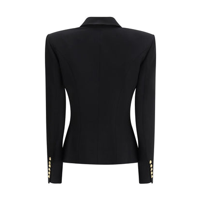 Balmain Schwarzer Oves Aries Wollblazer
