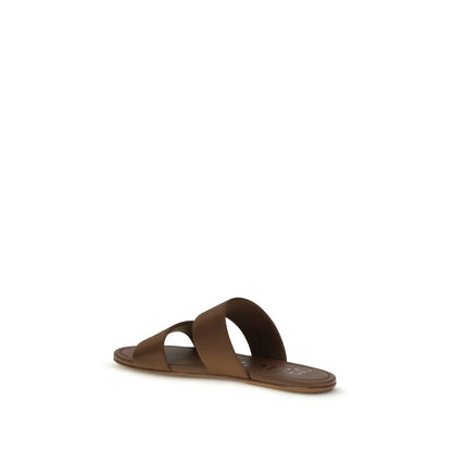 Pedro García Braune Sandalen aus Seide