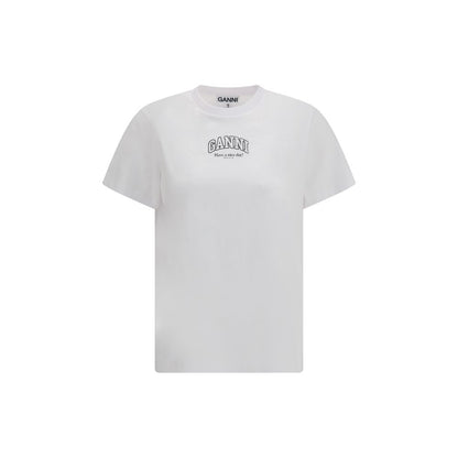 Ganni Weißes Baumwoll-T-Shirt