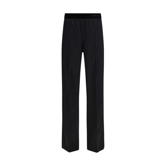 Tom Ford Schwarze Seiden-Freizeithose