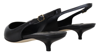 Dolce & Gabbana Schwarze Slingback-Pumps aus Leder