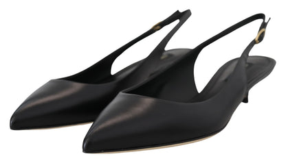 Dolce & Gabbana Schwarze Slingback-Pumps aus Leder