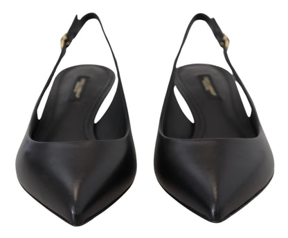 Dolce & Gabbana Schwarze Slingback-Pumps aus Leder