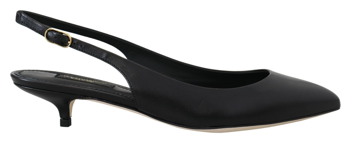 Dolce & Gabbana Schwarze Slingback-Pumps aus Leder