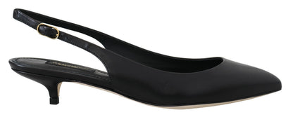 Dolce & Gabbana Schwarze Slingback-Pumps aus Leder