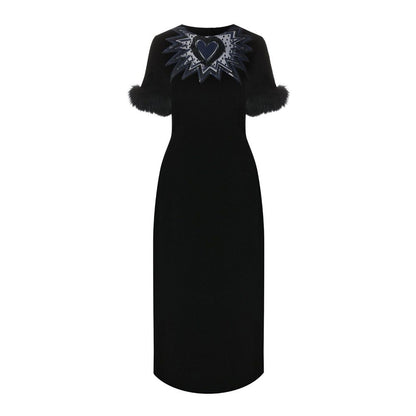 Fendi Schwarzes Viskose-Freizeitkleid