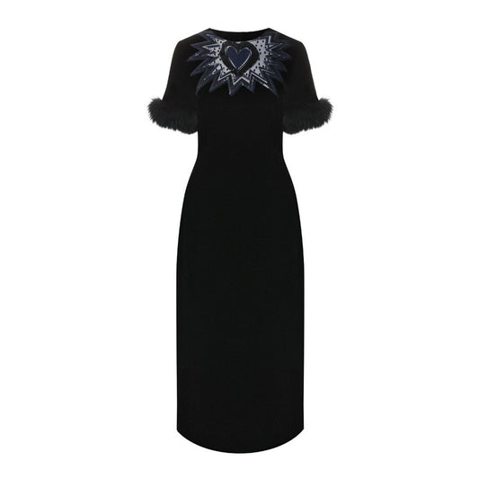 Fendi Schwarzes Viskose-Freizeitkleid